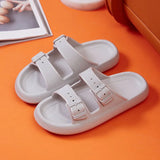 Fligmm Buckle Thick Platform Slippers Women Home Soft Sole eva Cloud Slides Sandals Woman 2024 Summer Non Slip Beach Flip Flops