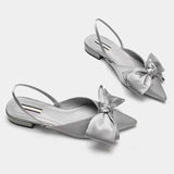 Fligmm Fashion Shoes Female One Pedal Women's Pumps Summer Pointed Toe Bow Tie Sexy Dress Party Shoes Ladies Shallow Chunky Heels