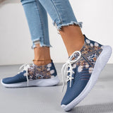 Fligmm for Women 2024 New Spring and Autumn Women's Vulcanize Shoes Mixed Colors Net Cloth Breathable Lace Up Sport Shoes Women