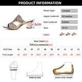 Fligmm Women's Fashion Rhinestone Slippers Summer 2024 Thick High Heels Gladiator Sandals Woman Bohemia Style Beach Flip Flops