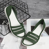 Fligmm Fashion Open-Toed Slides Shoes For Women Summer Flat Sandals Candy Color Casual Beach Outdoot Female Ladies Jelly Slippers