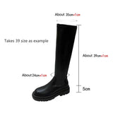 Fligmm Winter Thigh High Boots Women Plus Size Slim PU Leather Long Boots Woman Fashion Platform Over The Knee Botas Mujer 2024