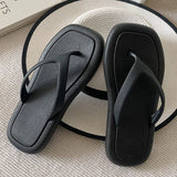 Fligmm Korean Fashion Women Beach Flip Flops Summer New Candy Color Outdoor Slippers Female Flat Heels Clip Toe Slides Sandals