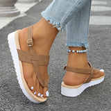 Fligmm Style Flat Sandals for Women Summer 2024 Lightweight Non Slip Beach Shoes Woman Buckle Strap Clip Toe Gladiator Sandalias