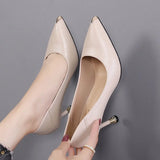 Fligmm for Women 2024 Fashion Spring and Autumn Women's Pumps Solid Color Pointed Toe Shallow Mouth Stiletto Heel Pump Women