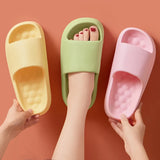 Fligmm Candy Color Eva Slippers for Women Soft Sole Indoor Home Slippers Woman Non Slip Bathroom House Shoes Couple Cloud Slides