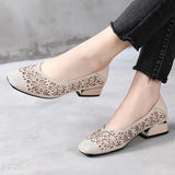 Fligmm for Women 2024 Hot Sale Spring and Autumn Women's Pumps Net Yarn Net Cloth Sequins Square Toe Shallow Mouth Shoes Women