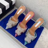 Fligmm Bling Bling Rhinestones Women Pumps Fashion Clear PVC Slingabacks Stiletto High heels Summer Female Wedding Bridal Shoes