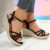 Fligmm Wedges Shoes for Women 2024 Summer Platform High Heels Sandalias Mujer Thick Bottom Ankle Strap Gladiator Shoes Woman