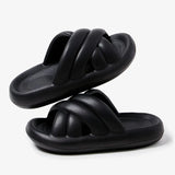 Fligmm Soft Sole Pillow Slides for Women Summer 2024 Fashion Thick Platform Cloud Slippers Woman Flat Non Slip Flip Flops Sandals