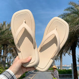 Fligmm Korean Fashion Women Beach Flip Flops Summer New Candy Color Outdoor Slippers Female Flat Heels Clip Toe Slides Sandals