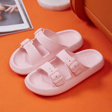 Fligmm Buckle Thick Platform Slippers Women Home Soft Sole eva Cloud Slides Sandals Woman 2024 Summer Non Slip Beach Flip Flops