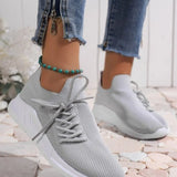 Fligmm for Women 2024 Fashion Spring and Autumn Women's Vulcanize Shoes Grid Reathable Round Toe Lace Up Sport Shoes Women