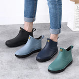 Fligmm Fashion Men and Women Waterproof Short Rain Boots Non-slip Kitchen Water Shoes Thick-soled Fishing Rubber Shoes Size 36-45