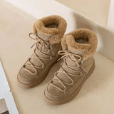 Fligmm Winter New Platform Plush Snow Boot Fashion Thick Soled Nude Boot Premium Thickened Warm Cotton Shoe Women Popular Designer