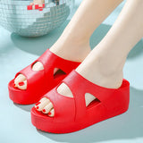 Fligmm Slippers Female Summer Home with Korean Version of Fashion All High Heels Sandals Wedge Increase