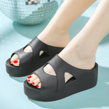 Fligmm Slippers Female Summer Home with Korean Version of Fashion All High Heels Sandals Wedge Increase