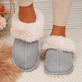 Fligmm Fluffy Soft Home Slippers for Women Indoor Living Room Warm Cotton Slippers Woman Comfort Non Slip House Shoes Flip Flops