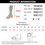 Fligmm 2024 Autumn Winter New Chunky Platform Long Boots Women Thick-soled Stretch Knitted Knee High Boots Woman Botas De Mujer