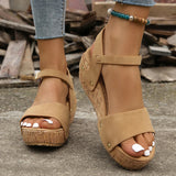 Fligmm Sole Wedge Heel Sandals for Women Summer 2024 Chunky Platform Sandles Woman Big Size Ankle Strap Gladiator Sandalias Mujer