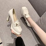 Fligmm Heel Pumps Basic Women Shoes Square Heel Round Toe Wedding Shoes Party Dancing Ladies Dress Shoes Platform Bowtie Knot