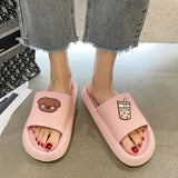 Fligmm Slip Cartoon Home Slippers Women Soft Sole Bathroom Slides Shoes Woman Summer Platform Sandals Orthopedic Unisex Slippers