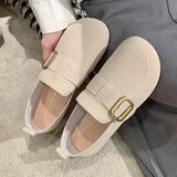 Fligmm Shoes Ladies Slip-on Women's Moccasins Female Footwear Round Toe Casual Sneaker Soft 2024 Slip On New Dress Leisure Buckl