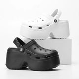 Fligmm New Chunky Platform Sandals for Women Summer Beach Thick Bottom Slippers Woman Black White Wedge Heel Sandals Garden Shoes