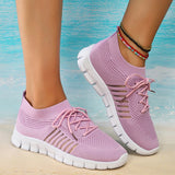 Fligmm Soft Sole Knit Walking Shoes for Women 2024 Comfortable Breathable Mesh Sneakers Woman Plus Size Lightweight Casual Flats