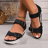 Fligmm Buckle Platform Sandals for Women 2024 Summer Casual Non Slip Beach Shoes Woman Comfort Wedge Sandalias Mujer Plus Size