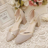 Fligmm Women Fashion High Quality Silver Wedding High Heel Shoes Female Golden Party Night Club Pumps for Spring