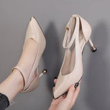 Fligmm Pointed Thin High Heels Shoes for Women Autumn Fashion Hollow Bow Pumps Solid Color Birthday Party Shoes Zapato