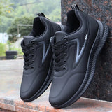 Fligmm Men's Autumn Leather Waterproof Sneakers Man Sports Casual Shoes  Black Fashion Work Shoes Man Fashion Sneakers Male Footwear