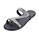 Fligmm Women Summer Flat Bling Slippers Female Flip Flops Sandals Outdoor Beach Women Sandals  Glitter Shoes for Women