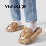 Fligmm Cute Cloud Slippers for Women Summer 2024 New Designer Thick Platform Sandals Woman EVA Soft Sole Non Slip Beach Flip Flops