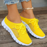 Fligmm Breathable Mesh Slippers for Women 2024 Lightweight Slip On Walking Shoes Woman Yellow Flat Bottom Non Slip Half Slippers