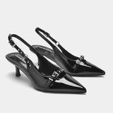 Fligmm Summer High Heel Sandals Buckle Punk Style Stiletto Pointed Toe Sexy Fashion Women's Shoes Luxury Sandals Women Designers