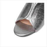 Fligmm Pu Leather Comfortable Slippers Silver Thick Heels Female Low-heeled Sandals Summer Half Slippers Casual Shoes 34-42 Slides