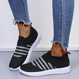 Fligmm Soft Sole Knit Socks Sneakers Woman 2024 Spring Summer Mesh Flats Shoes for Women Light Breathable Plus Size Casual Shoes