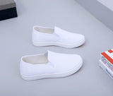 Fligmm New In Fashion Women Shoes White Canvas Casual Flat Student Nurse Lightweight Tenis De Mujer Flats Loafers Chaussure Femme