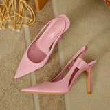 Fligmm Spring New Brand Women Slingback Sandals Pointed Toe Slip On Thin High Heel Ladies Elegant Pumps Shoes Drss Sandals