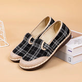 Fligmm Flat Sole Women Shoes Autumn New Woven Plaid Casual Shoes for Women Comfort Breathable Soft Sole Shoes Zapatos De Mujer