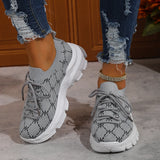 Fligmm Thick Sole Elevated Casual Shoes for Women 2024 New Plus Size 42 Women Shoes Retro Mixerd Colors Sneakers Women Zapatos