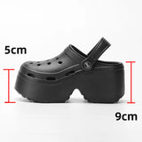 Fligmm New Chunky Platform Sandals for Women Summer Beach Thick Bottom Slippers Woman Black White Wedge Heel Sandals Garden Shoes