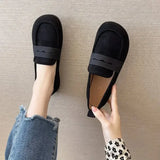 Fligmm New Ladies Flat Shoes Casual Shoes Non-Slip Driving Shoes Leather Comfortable Flat Shoes Black Brown Casual Loafers Shoes