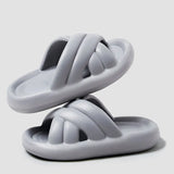 Fligmm Soft Sole Pillow Slides for Women Summer 2024 Fashion Thick Platform Cloud Slippers Woman Flat Non Slip Flip Flops Sandals