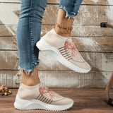 Fligmm Knitted Socks Sneakers for Women 2024 Summer Breathable Mesh Walking Shoes Woman Non Slip Platform Tennis Shoes 35-43