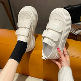 Fligmm for Women 2024 Hot Sale Spring and Autumn Women's Vulcanize Shoes Solid Color Round Toe Sewing Mid Heel Shoes Women