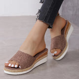 Fligmm Casual Wedge Slippers for Women 2024 Summer Non Slip Platform Sandals Woman Open Toe Comfortable Female Slipper Plus Size