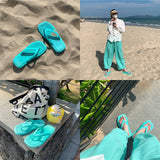 Fligmm Korean Fashion Women Beach Flip Flops Summer New Candy Color Outdoor Slippers Female Flat Heels Clip Toe Slides Sandals